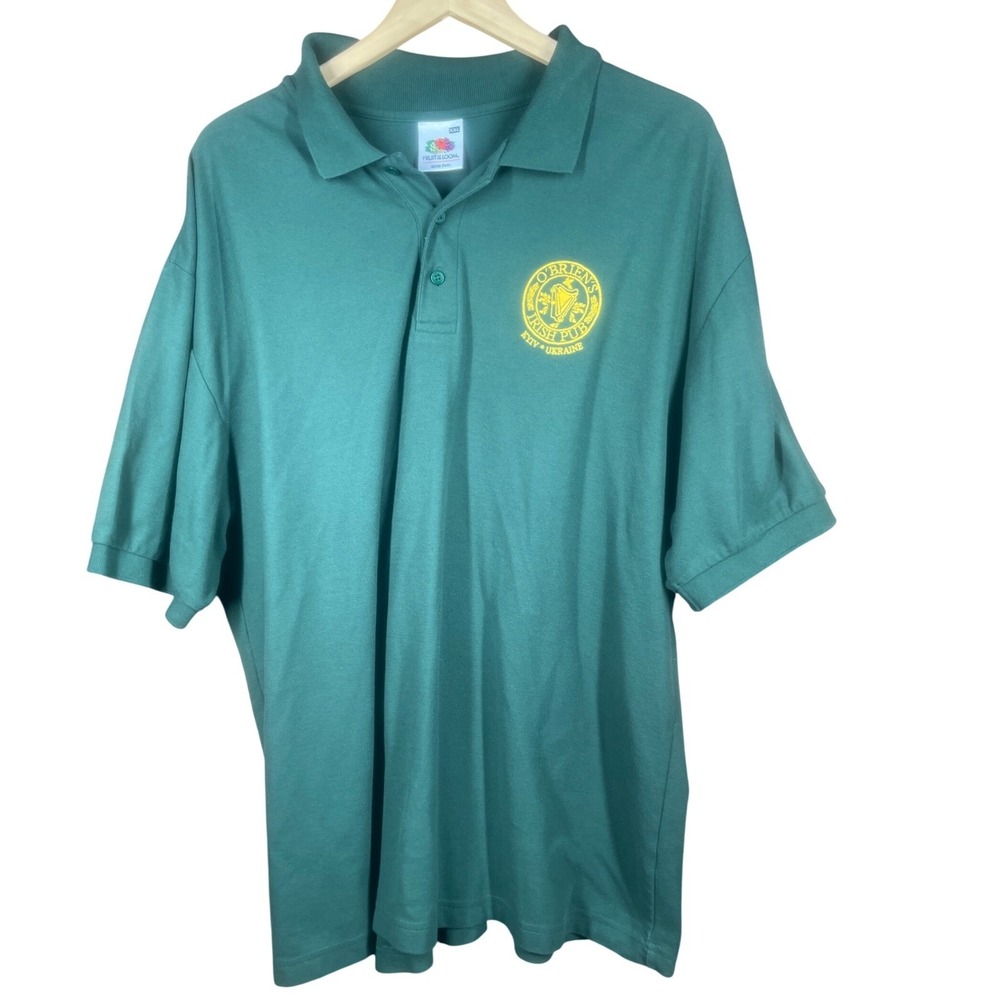 O'Briens Irish Pub Kyiv Ukraine Polo Shirt Mens XXL Fruit of the Loom